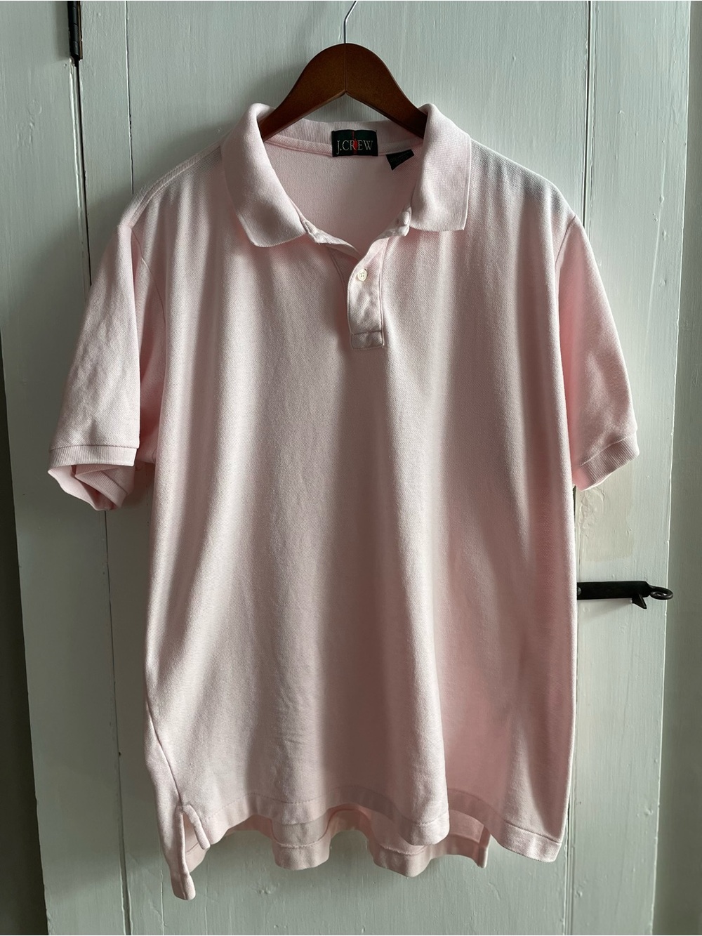 J. Crew Vintage Oarsman Men's Pink 2 Button 100%  Piqué Cotton Polo Shirt XL